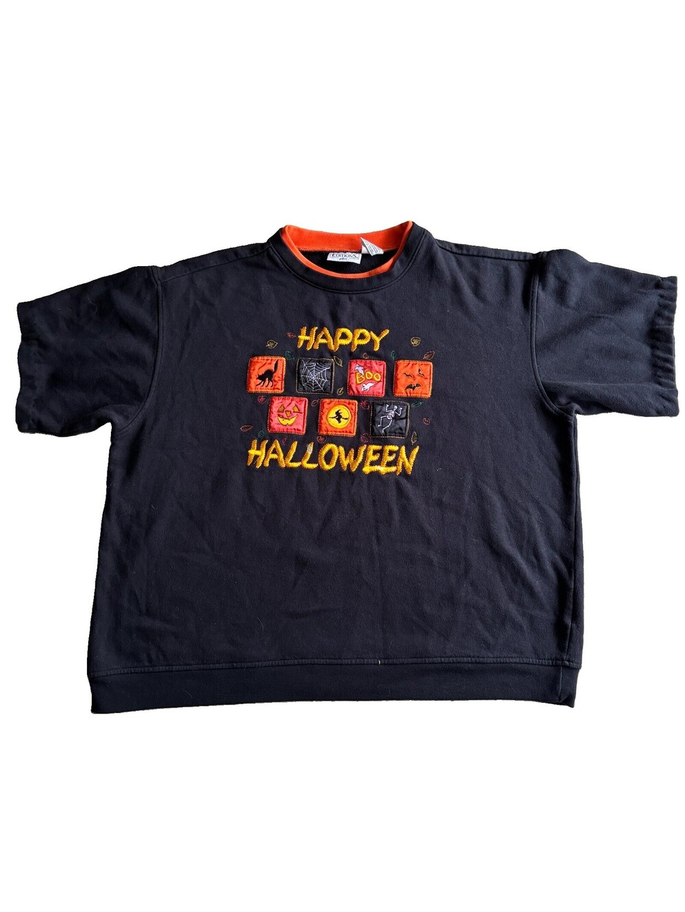 Vintage 80s/90s Halloween Sweatshirt Boo Pumpkin Witch Ugly Black Sweatshirt 2X